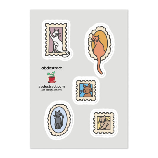 Cat Stamps Sticker Sheet