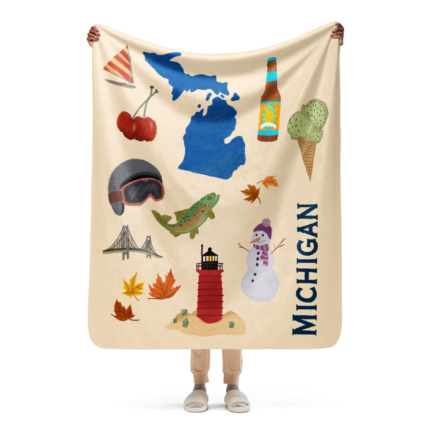 Cozy State of Michigan Blanket